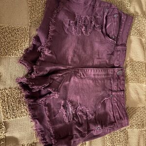 American Eagle Outfitters Purple Distressed Jean Shorts